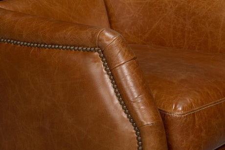 Baker Brown Leather Swivel Chair - Ornate Home