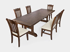 Bakersfield Brown/Cream Dining Table w/ 4 Chairs, Bench - Ornate Home