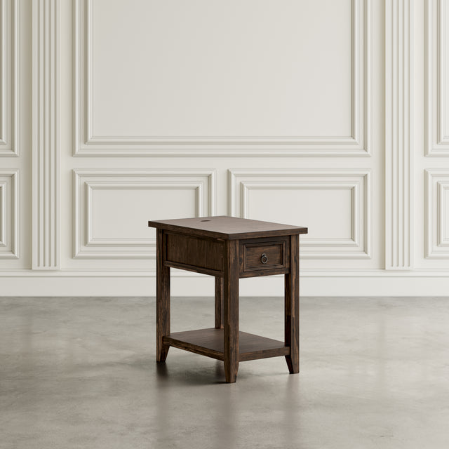 Bakersfield Brown Power Chairside Table - Ornate Home