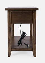 Bakersfield Brown Power Chairside Table - Ornate Home