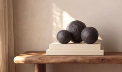 Balance Black Paper Mache Spheres (Set of 3) - Ornate Home