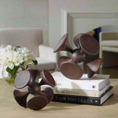 Balanced Harmony Brown Dark Wooden Sculptures (Set of 2) - Ornate Home