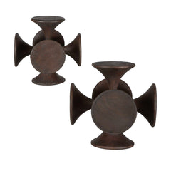Balanced Harmony Brown Dark Wooden Sculptures (Set of 2) - Ornate Home