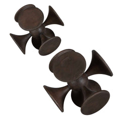 Balanced Harmony Brown Dark Wooden Sculptures (Set of 2) - Ornate Home