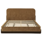 Baldacci Curry/Walnut Upholstered California King Platform Bed - Ornate Home
