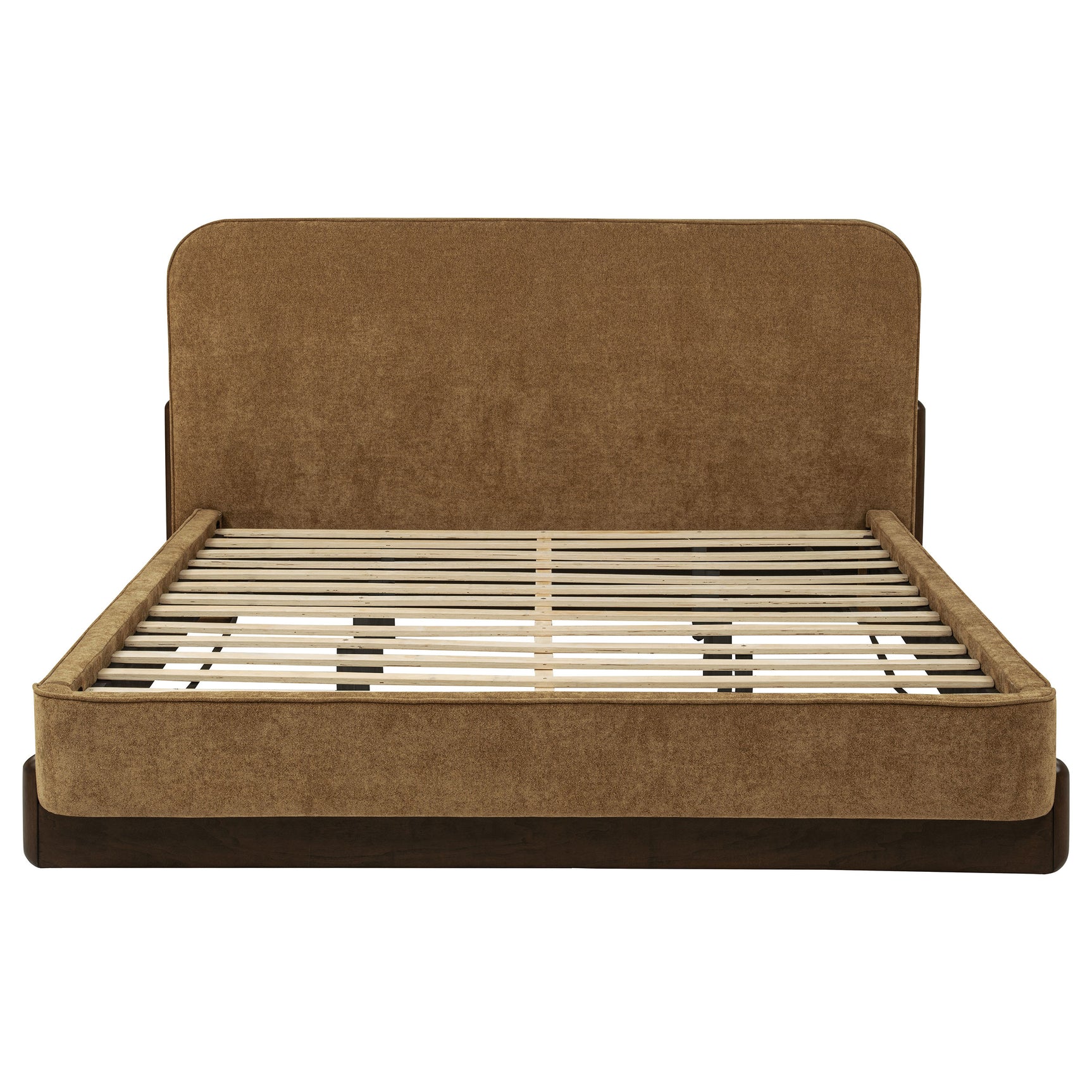 Baldacci Curry/Walnut Upholstered California King Platform Bed - Ornate Home