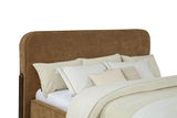 Baldacci Curry/Walnut Upholstered California King Platform Bed - Ornate Home