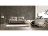 Balderico Taupe Real Italian Leather Power Reclining Sofa & Loveseat - Ornate Home
