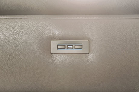 Balderico Taupe Real Italian Leather Power Reclining Sofa & Loveseat - Ornate Home