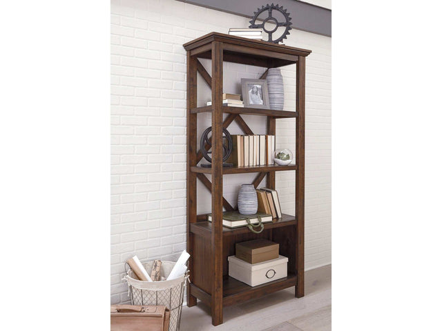 Baldridge Rustic Brown  75" Bookcase (Online Special Price) - Ornate Home