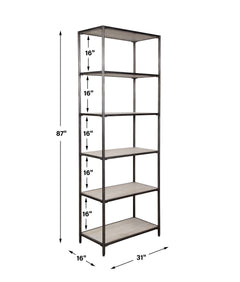 Baldwin Gray/White Industrial Etagere - Ornate Home