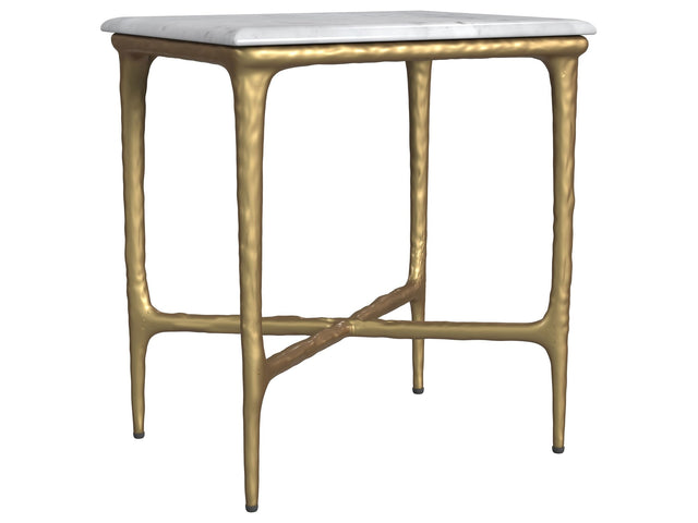 Baldwin White / Gold Rectangular Side Table - Ornate Home
