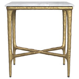 Baldwin White / Gold Rectangular Side Table - Ornate Home