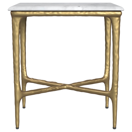 Baldwin White / Gold Rectangular Side Table - Ornate Home