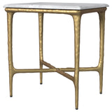 Baldwin White / Gold Rectangular Side Table - Ornate Home