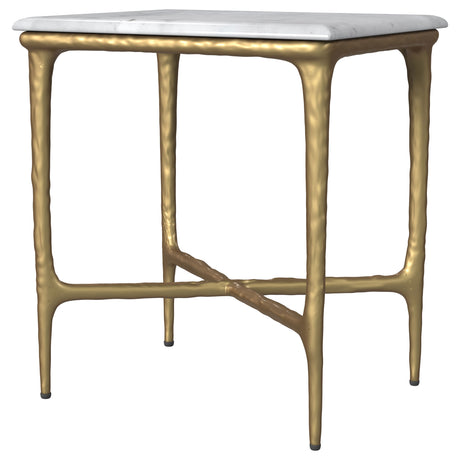 Baldwin White / Gold Rectangular Side Table - Ornate Home