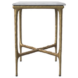 Baldwin White / Gold Rectangular Side Table - Ornate Home