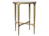 Baldwin White / Gold Round Side Table - Ornate Home