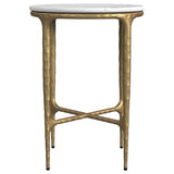 Baldwin White / Gold Round Side Table - Ornate Home