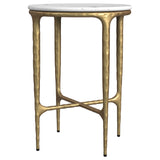 Baldwin White / Gold Round Side Table - Ornate Home