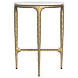 Baldwin White / Gold Round Side Table - Ornate Home