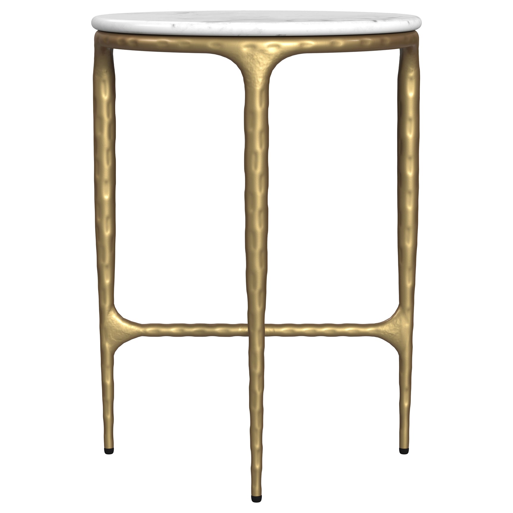 Baldwin White / Gold Round Side Table - Ornate Home
