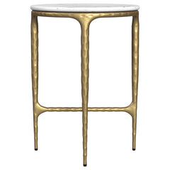 Baldwin White / Gold Round Side Table - Ornate Home