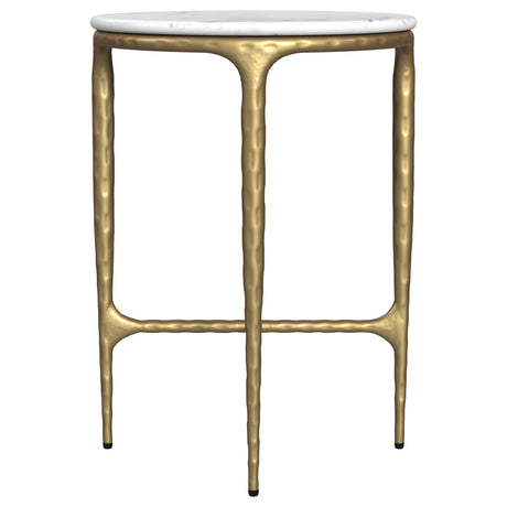 Baldwin White / Gold Round Side Table - Ornate Home