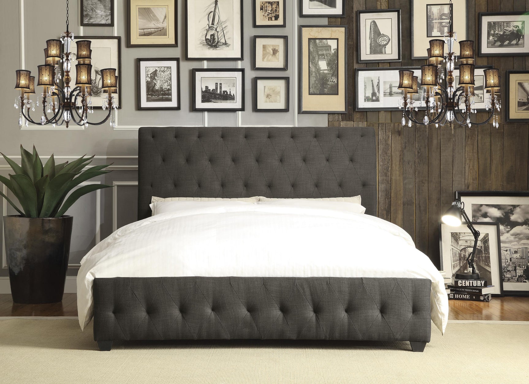 Baldwyn Charcoal California King Sleigh Bed - Ornate Home