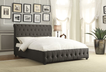 Baldwyn Charcoal Queen Sleigh Bed - Ornate Home