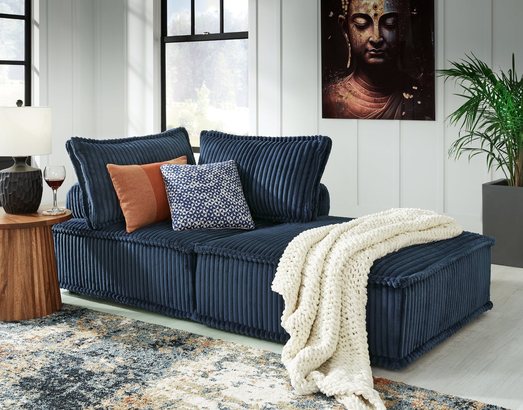 Bales Navy 2-Piece Modular Seating - Ornate Home