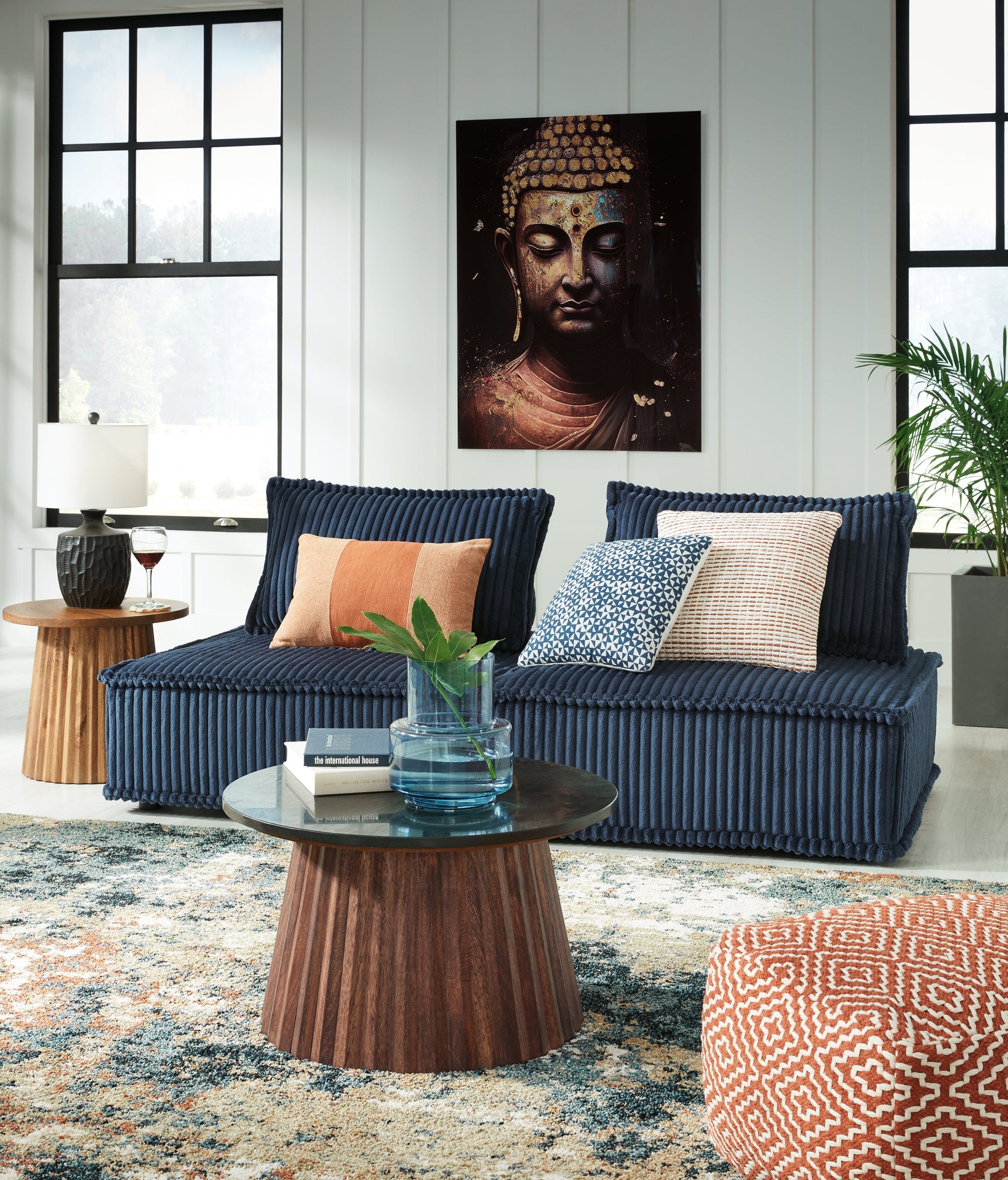 Bales Navy 2-Piece Modular Seating - Ornate Home