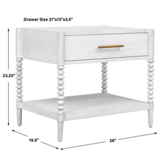 Bales Off-White Side Table - Ornate Home