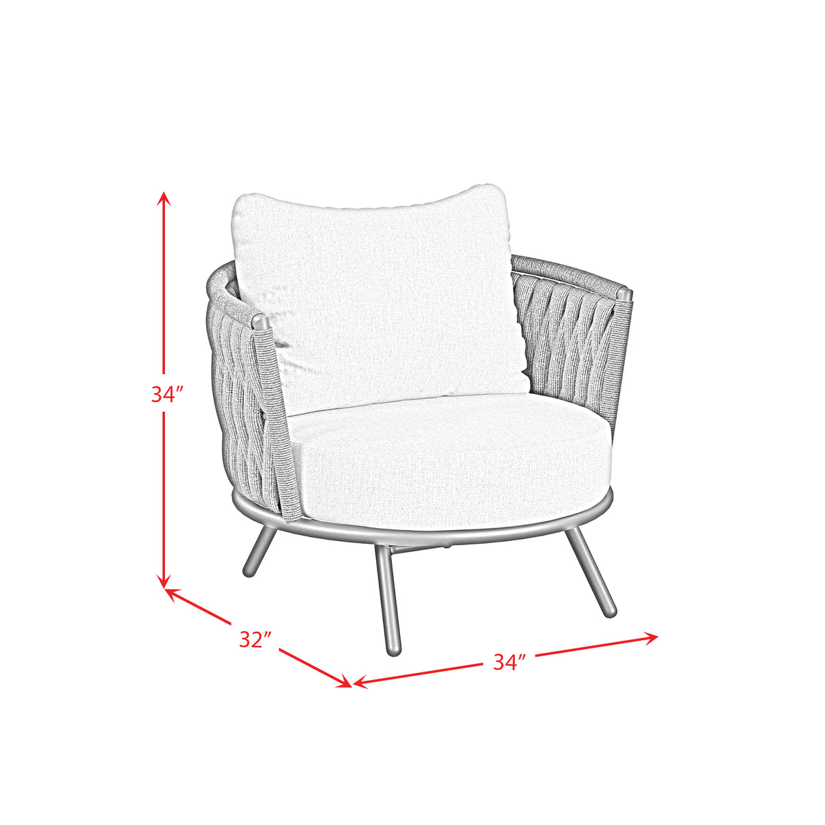 Bali Dark Grey/Grey Outdoor Chair (Set of 2) - Ornate Home