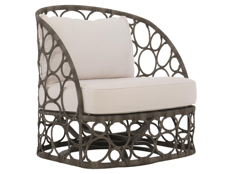 Bali Peppercorn/White/Cream Outdoor Swivel Chair - Ornate Home