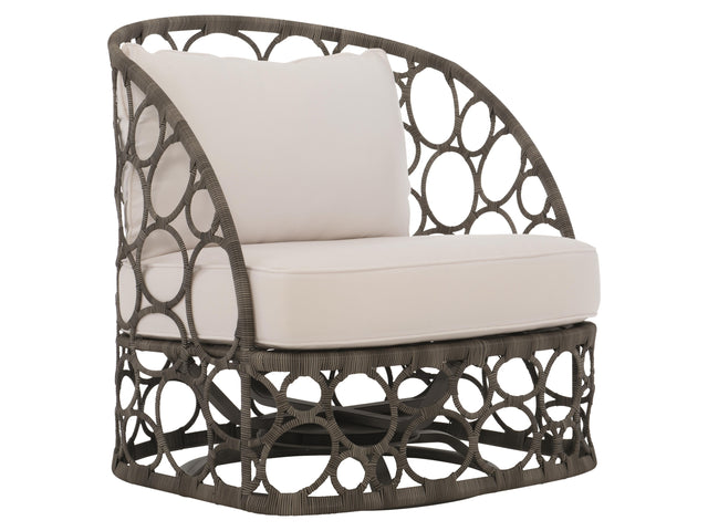 Bali Peppercorn/White/Cream Outdoor Swivel Chair - Ornate Home
