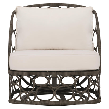 Bali Peppercorn/White/Cream Outdoor Swivel Chair - Ornate Home