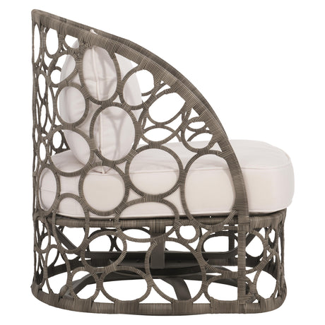 Bali Peppercorn/White/Cream Outdoor Swivel Chair - Ornate Home