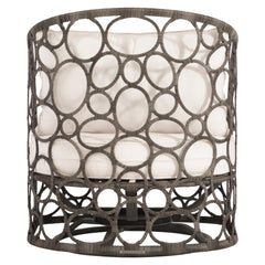 Bali Peppercorn/White/Cream Outdoor Swivel Chair - Ornate Home