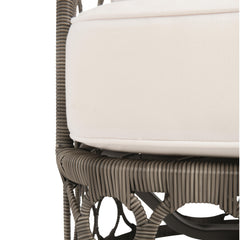 Bali Peppercorn/White/Cream Outdoor Swivel Chair - Ornate Home