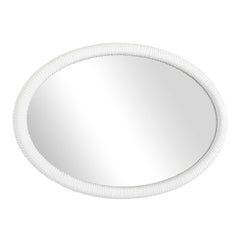 Bali White Ribbed Oval Mirror - Ornate Home