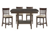 Balin Brown 5-piece Dinig Table Set - Ornate Home