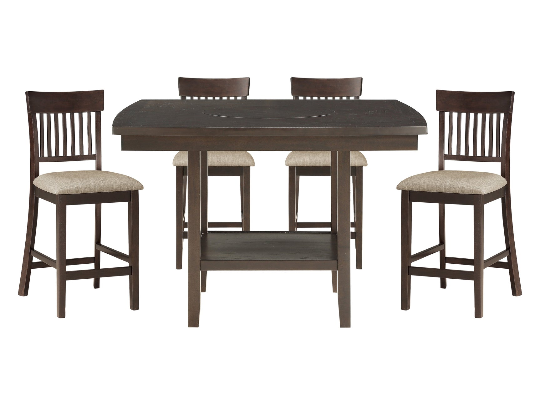Balin Brown 5-piece Dinig Table Set - Ornate Home