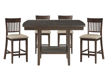 Balin Brown 5-piece Dinig Table Set - Ornate Home