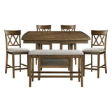 Balin Brown 6pc Dining Set - Ornate Home