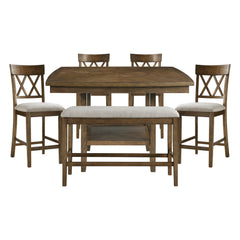 Balin Brown 6pc Dining Set - Ornate Home