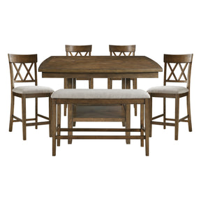Balin Brown 6pc Dining Set - Ornate Home