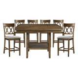 Balin Brown 7pc Dining Set - Ornate Home
