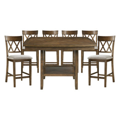 Balin Brown 7pc Dining Set - Ornate Home