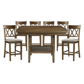 Balin Brown 7pc Dining Set - Ornate Home